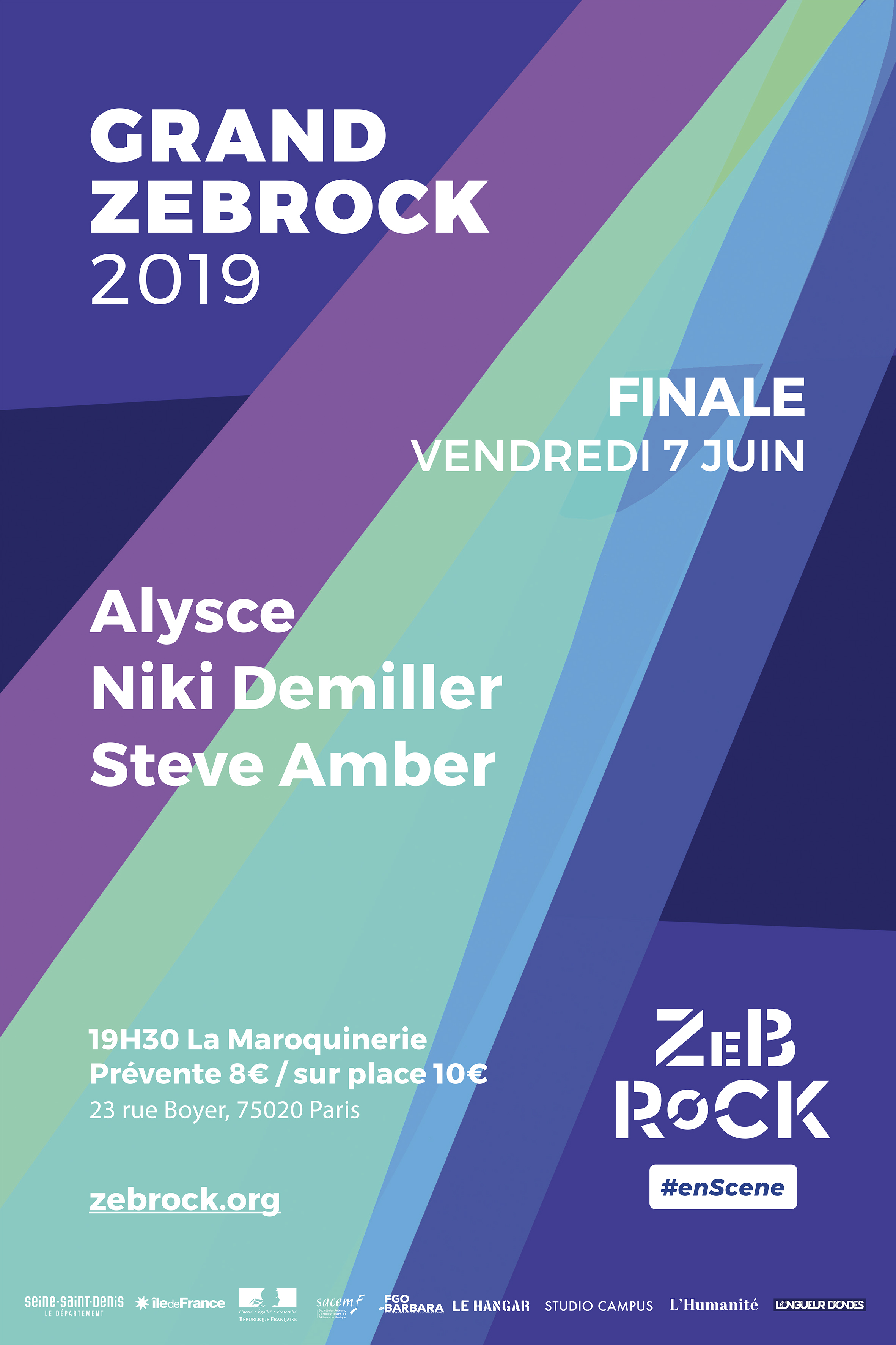 Affiche de la finale du Grand Zebrock 2019.