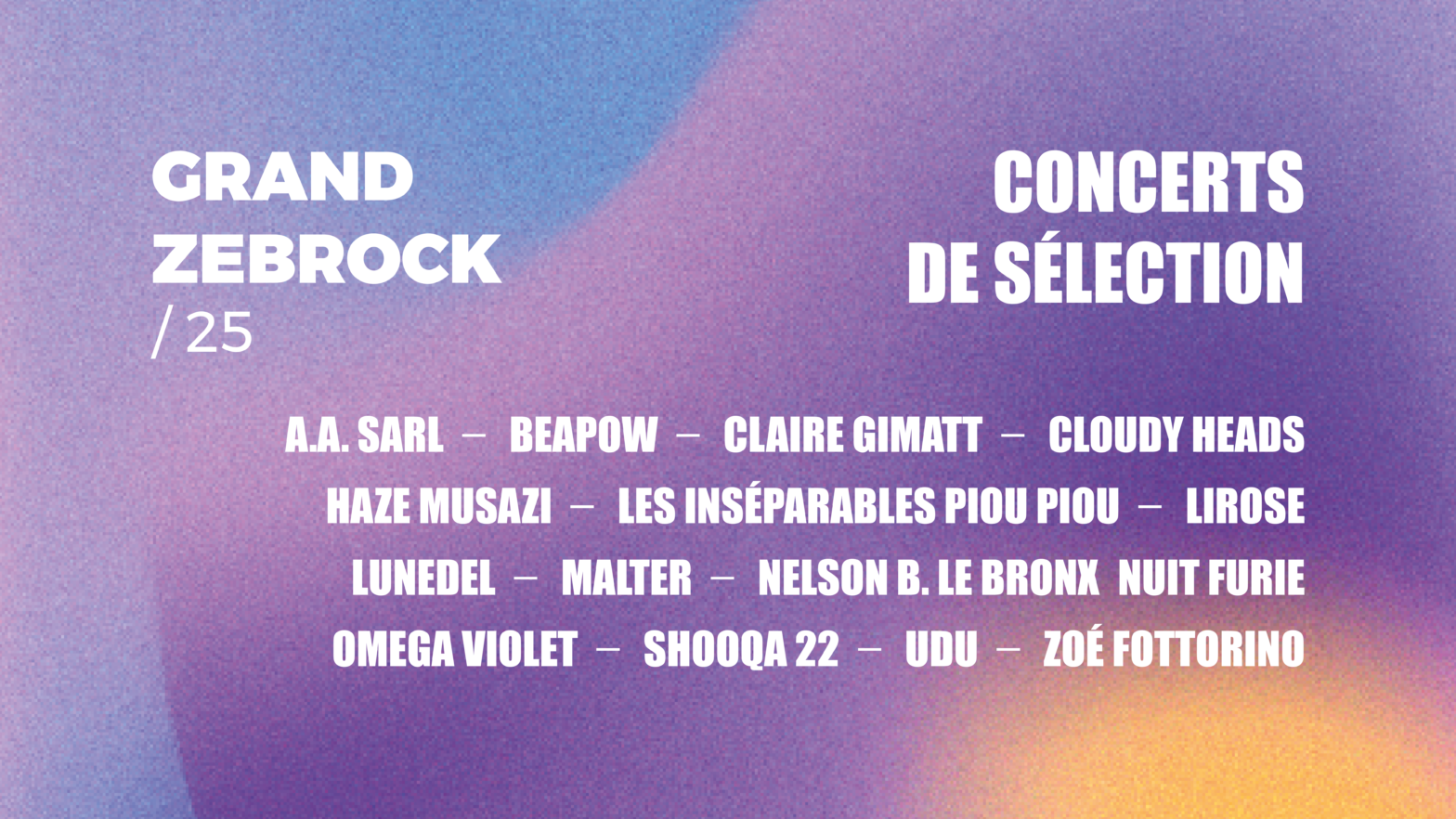 Le promotion 2025 du Grand Zebrock