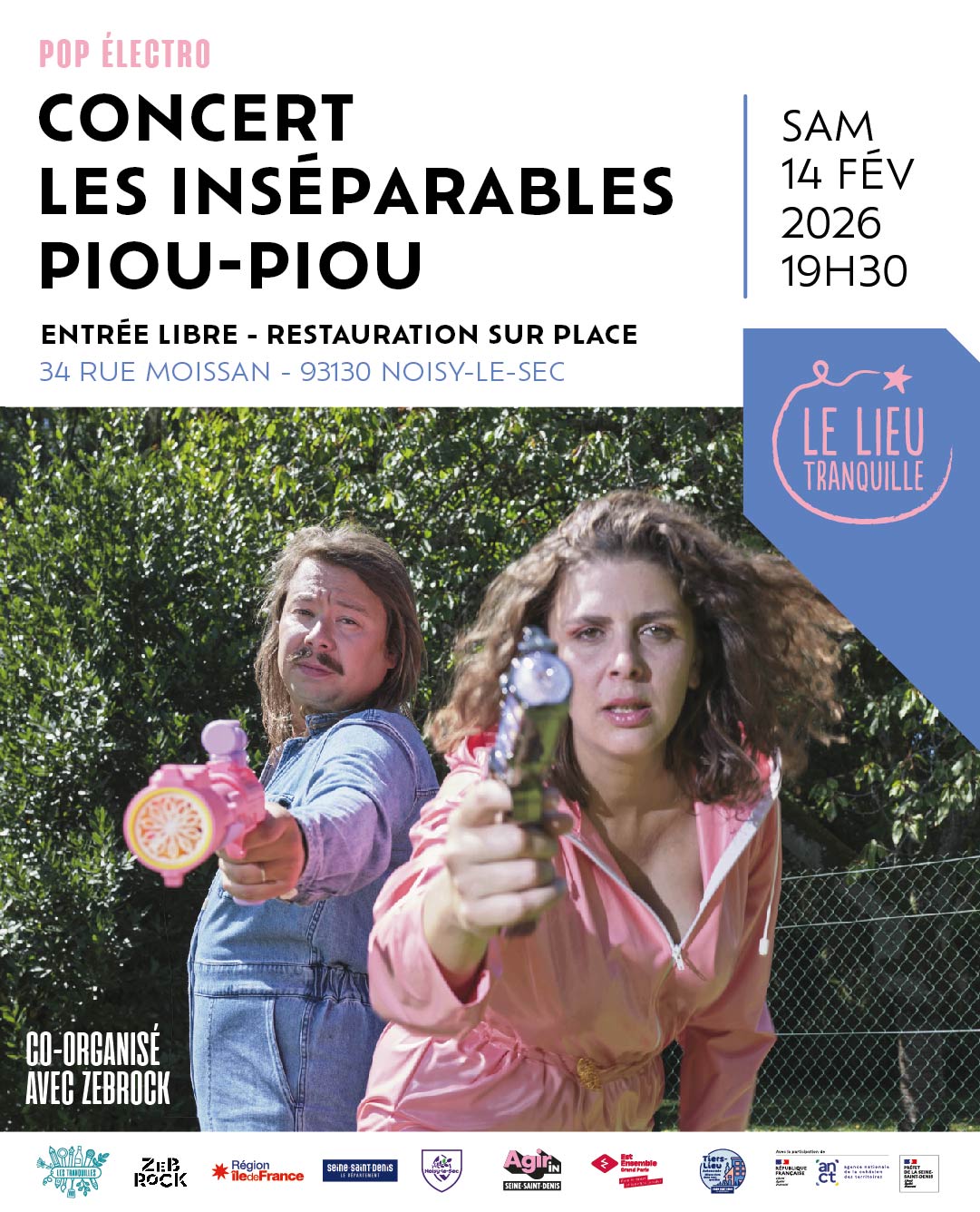 Zebrock au Lieu Tranquille : Les Inséparables Piou-Piou